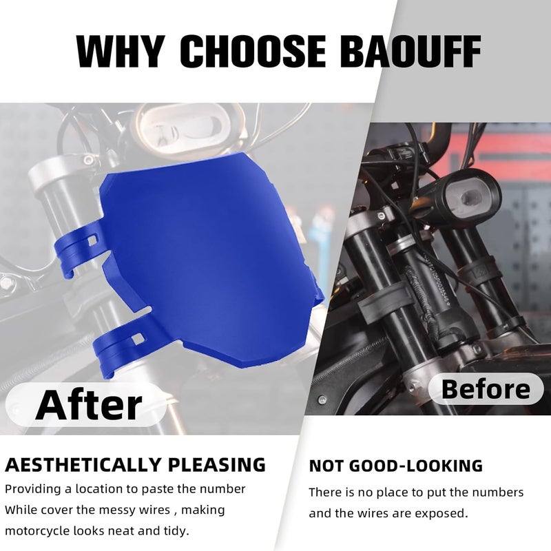 BAOUFF Front Number Plate for Ebike,8.78″*6.69″ Plate Replacement for Ridstar Q20/Tutti Soleil 01/Surron Light Bee/Talaria Sting MX3 MX4 MX5/Eride Pro/Super 73/X160/X260-Blue - Image 5